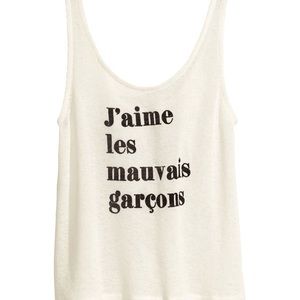 Graphic tank in French from H&M size S.